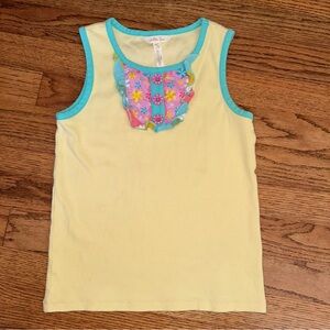 Matilda Jane sz 8 Just Keep Spinning Top Pinwheel Tank Top VGUC Button Tank